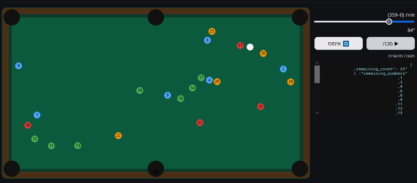 צילום מסך של לוטו סנוקר