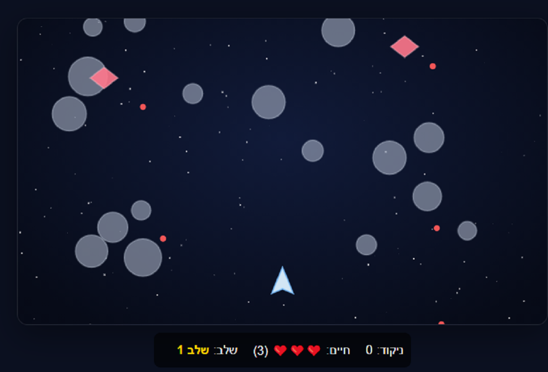 צילום מסך של משחק חלליות אונליין